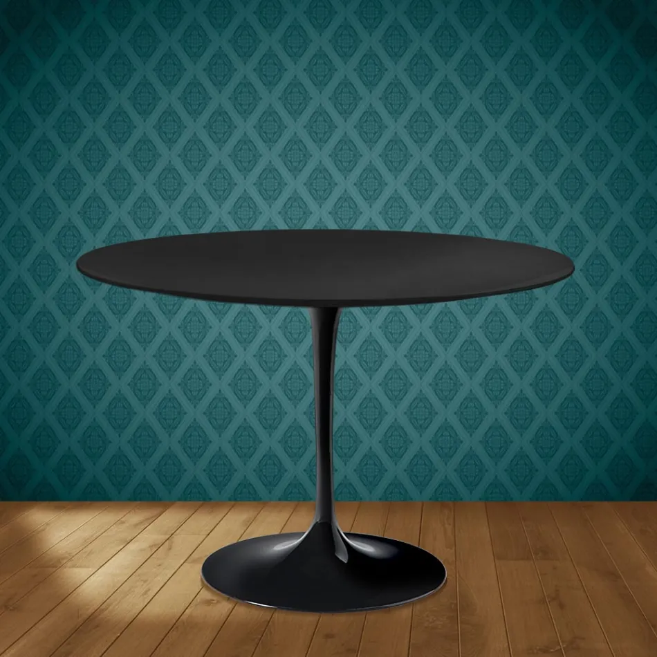 Tavolo Tulip Eero Saarinen H 74 Rotondo in Ceramica Domoos Made in Italy - Scarlet Viadurini
