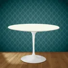 Tavolo Tulip Eero Saarinen H 74 Rotondo in Ceramica Moonè Made in Italy - Scarlet Viadurini