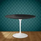 Tavolo Tulip Eero Saarinen H 74 Rotondo in Ceramica Somnia Made in Italy - Scarlet Viadurini