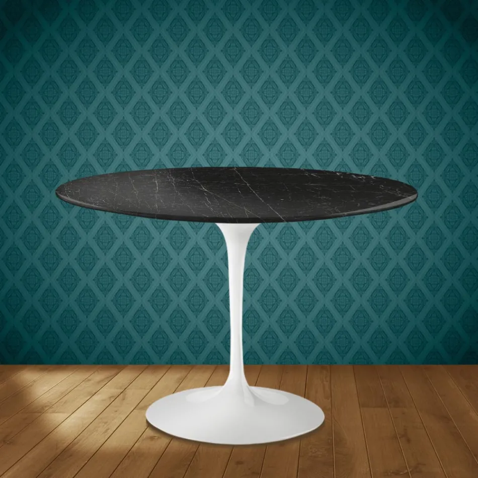 Tavolo Tulip Eero Saarinen H 74 Rotondo in Ceramica Somnia Made in Italy - Scarlet Viadurini