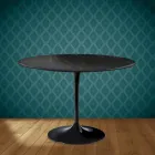 Tavolo Tulip Eero Saarinen H 74 Rotondo in Ceramica Somnia Made in Italy - Scarlet Viadurini