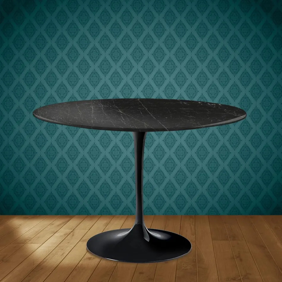 Tavolo Tulip Eero Saarinen H 74 Rotondo in Ceramica Somnia Made in Italy - Scarlet Viadurini