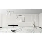 Tavolo Tulip Eero Sarinen H 73 con Piano in Laminato Liquido Nero Made in Italy - Scarlet Viadurini