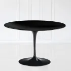 Tavolo Tulip Eero Sarinen H 73 con Piano in MDF Laminato Liquido Nero - Scarlet Viadurini