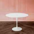 Tavolo Tulip Saarinen H 74 Allungabile in Laminato Liquido Bianco Made in Italy - Scarlet