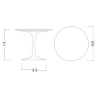Tavolo Tulip Saarinen H 73 Rotondo in Ceramica Calacatta Michelangelo - Scarlet Viadurini