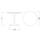 Tavolo Tulip Saarinen H 73 Rotondo in Ceramica Nero Assoluto Made in Italy - Scarlet Viadurini
