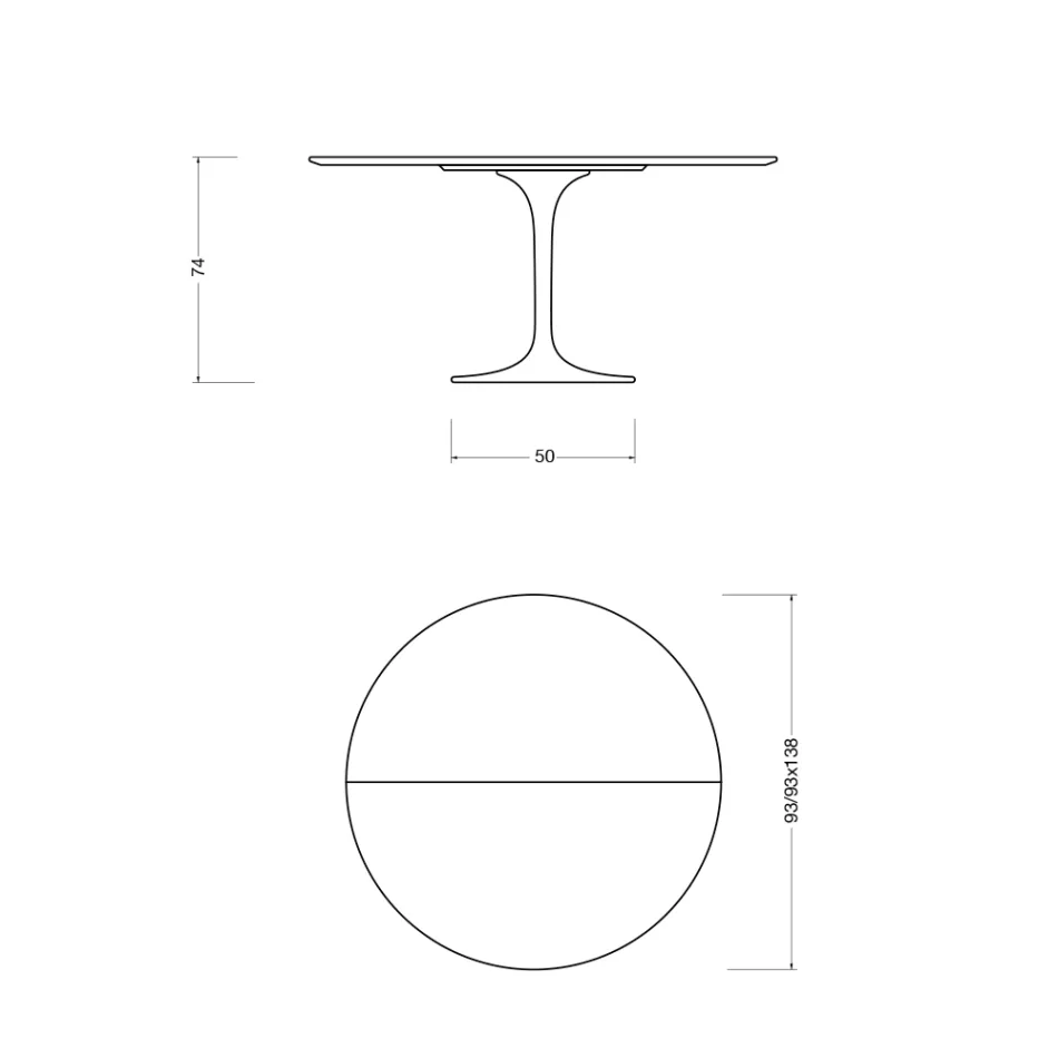 Tavolo Tulip Saarinen H 74 Allungabile in Laminato Liquido Bianco Made in Italy - Scarlet Viadurini