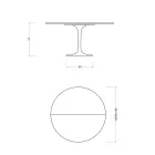 Tavolo Tulip Saarinen H 74 Allungabile in Laminato Liquido Nero Made in Italy - Scarlet Viadurini