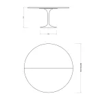 Tavolo Tulip Saarinen H 74 Allungabile in Laminato Liquido Nero Made in Italy - Scarlet Viadurini