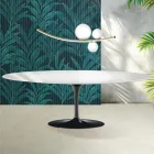 Tavolo Tulip Saarinen H 74 cm Allungabile in Ceramica Florim Bianco Lucido - Scarlet Viadurini