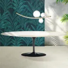 Tavolo Tulip Saarinen H 74 cm Allungabile in Ceramica Florim Calacatta Gold Lucido - Scarlet Viadurini