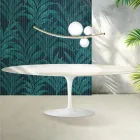Tavolo Tulip Saarinen H 74 cm Allungabile in Ceramica Florim Calacatta Gold Lucido - Scarlet Viadurini