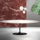 Tavolo Tulip Saarinen H 74 cm Allungabile in Ceramica Florim Calacatta Gold Opaco - Scarlet Viadurini