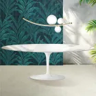 Tavolo Tulip Saarinen H 74 cm Allungabile in Ceramica Florim Statuario Lucido - Scarlet Viadurini