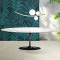 Tavolo Tulip Saarinen H 74 cm Allungabile in Ceramica Florim Statuario Lucido - Scarlet
