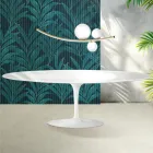 Tavolo Tulip Saarinen H 74 cm in Ceramica Florim Bianco Lucido - Scarlet Viadurini