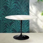 Tavolo Tulip Saarinen H 74 cm in Ceramica Florim Calacatta Gold Lucido - Scarlet Viadurini