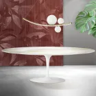 Tavolo Tulip Saarinen H 74 cm in Ceramica Florim Calacatta Gold Opaco - Scarlet Viadurini
