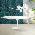 Tavolo Tulip Saarinen H 74 cm in Ceramica Florim Statuario Lucido - Scarlet