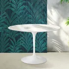 Tavolo Tulip Saarinen H 74 cm in Ceramica Florim Statuario Lucido - Scarlet Viadurini