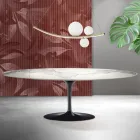 Tavolo Tulip Saarinen H 74 cm in Ceramica Florim Statuario Opaco - Scarlet Viadurini