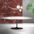 Tavolo Tulip Saarinen H 74 cm in Ceramica Florim Statuario Opaco - Scarlet