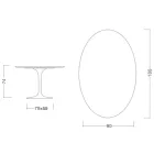 Tavolo Tulip Saarinen H 74 Ovale in Marmo di Carrara Statuarietto Made in Italy - Scarlet Viadurini