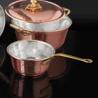Tegame in Rame Stagnato a Mano Conico e Manico Made in Italy 19 cm - Mariassunta Viadurini
