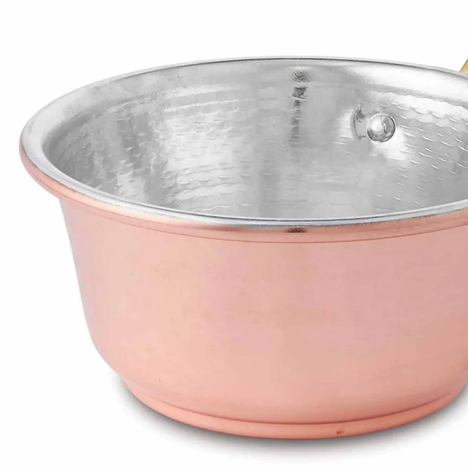 Tegame in Rame Stagnato a Mano Conico e Manico Made in Italy 19 cm - Mariassunta Viadurini