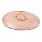 Tegame in Rame Stagnato a Mano Tondo 2 Manici e Coperchio 40 cm - Giangiorgio Viadurini