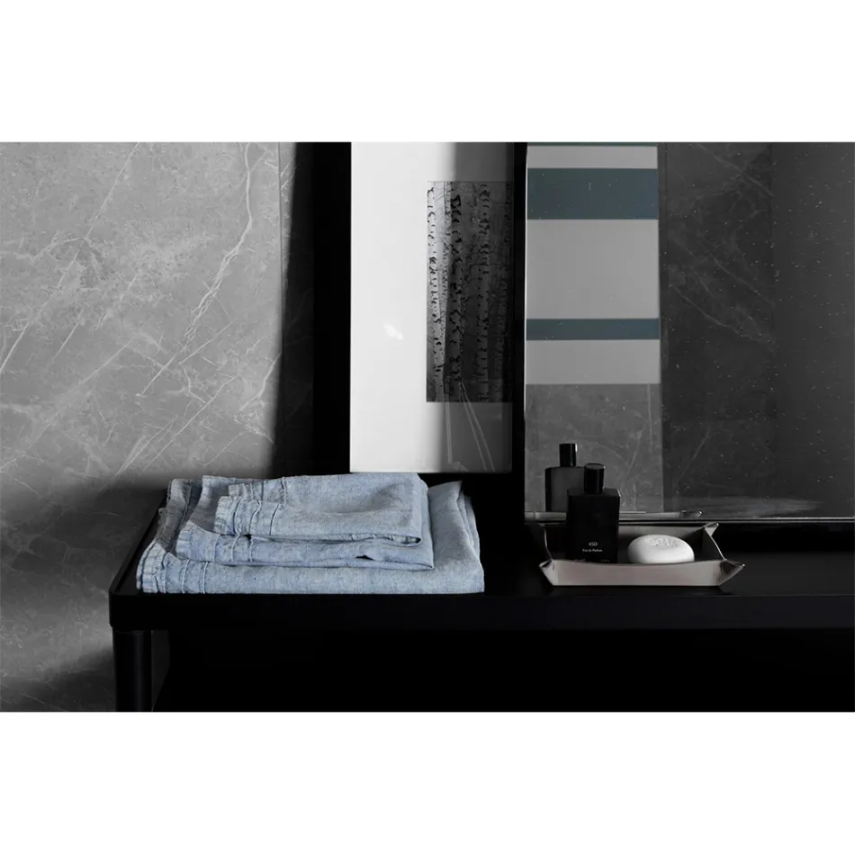 Telo da Bagno in Lino Pesante Azzurro Design di Lusso Italiano - Jojoba Viadurini