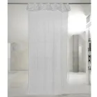 Tenda Bianca in Garza di Lino e Organza con Ricamo di Rose Elegante - Mariarosa Viadurini