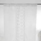 Tenda di Lino Retro Leggero con Organza e Ricamo di Lusso Italiano - Marinella Viadurini