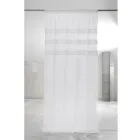 Tenda in Lino Bianco con Organza e Ricamo Design Shabby Made in Italy - Marpessa Viadurini