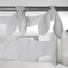 Tenda in Lino e Organza Bianca con Ricamo Design Elegante Italiano - Oceanomare Viadurini