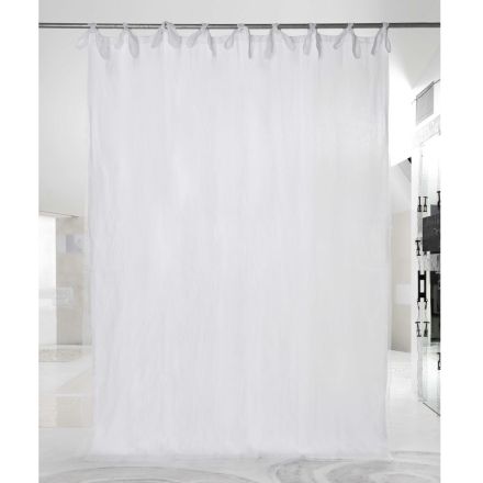 Tenda in Lino Leggero Bianco o Retrò e Organza con Laccetti di Lusso - Karnak Viadurini