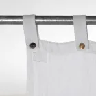 Tenda in Lino Pesante Bianco con Bottoni Qualità Italiana di Lusso - Gorgia Viadurini