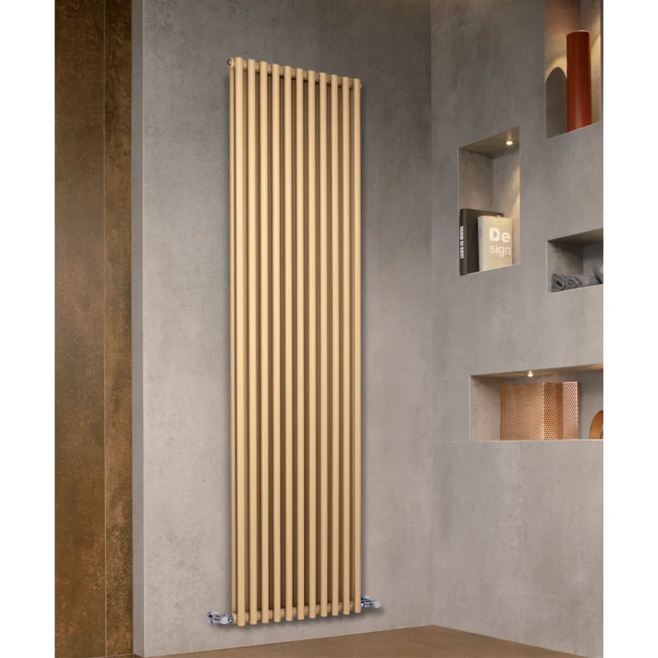 Termoarredo con Sistema Idraulico in Acciaio al Carbonio Made in Italy - Crema Viadurini