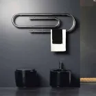 Termoarredo design graffetta elettrico con finitura cromata Scirocco H Viadurini