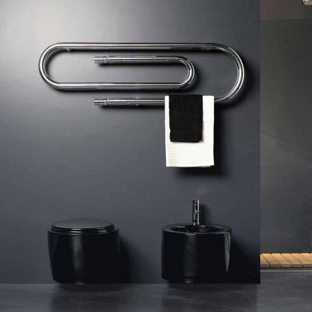 Termoarredo design graffetta elettrico con finitura cromata Scirocco H Viadurini