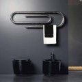 Termoarredo design graffetta elettrico con finitura cromata Scirocco H