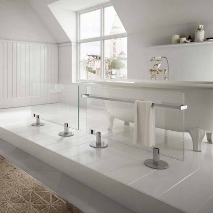 Termoarredo elettrico da pavimento di design in vetro trasparente Star Viadurini