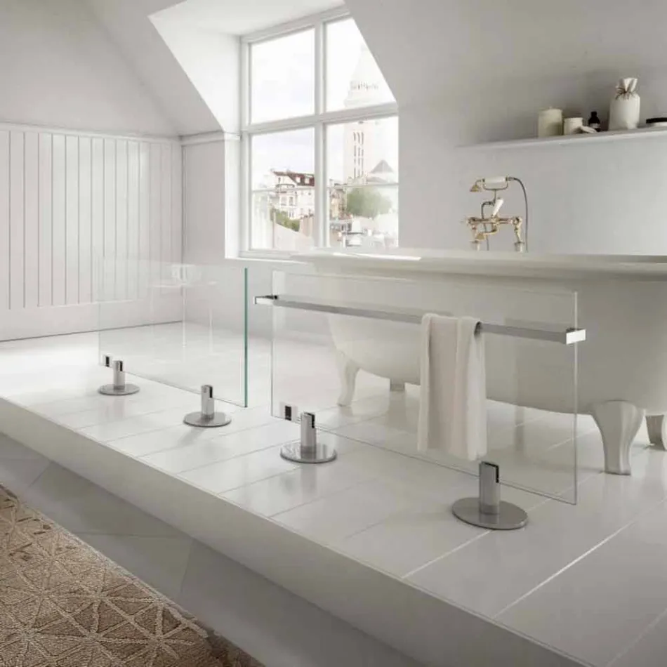 Termoarredo elettrico da pavimento di design in vetro trasparente Star Viadurini