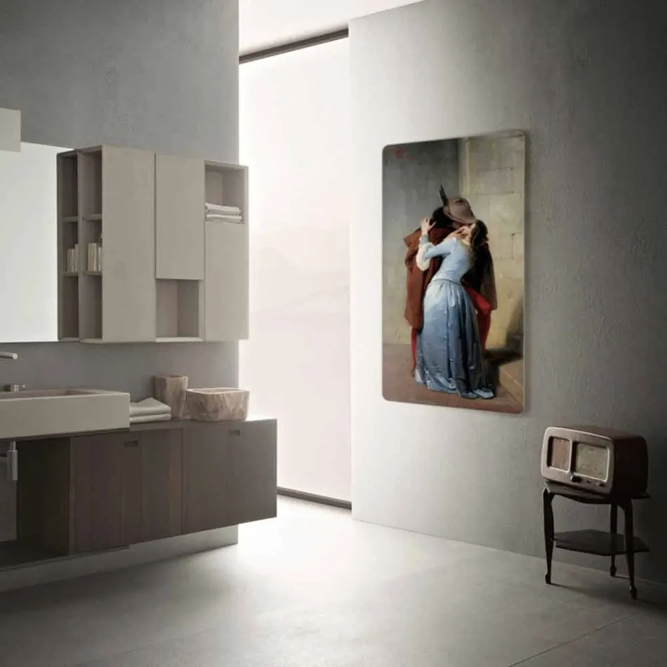Termoarredo elettrico design moderno personalizzabile con foto Jonny Viadurini