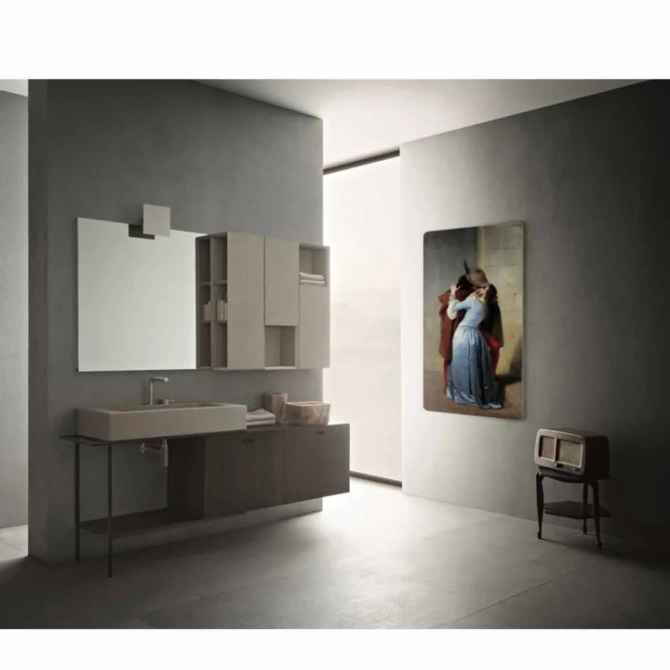 Termoarredo elettrico design moderno personalizzabile con foto Jonny Viadurini