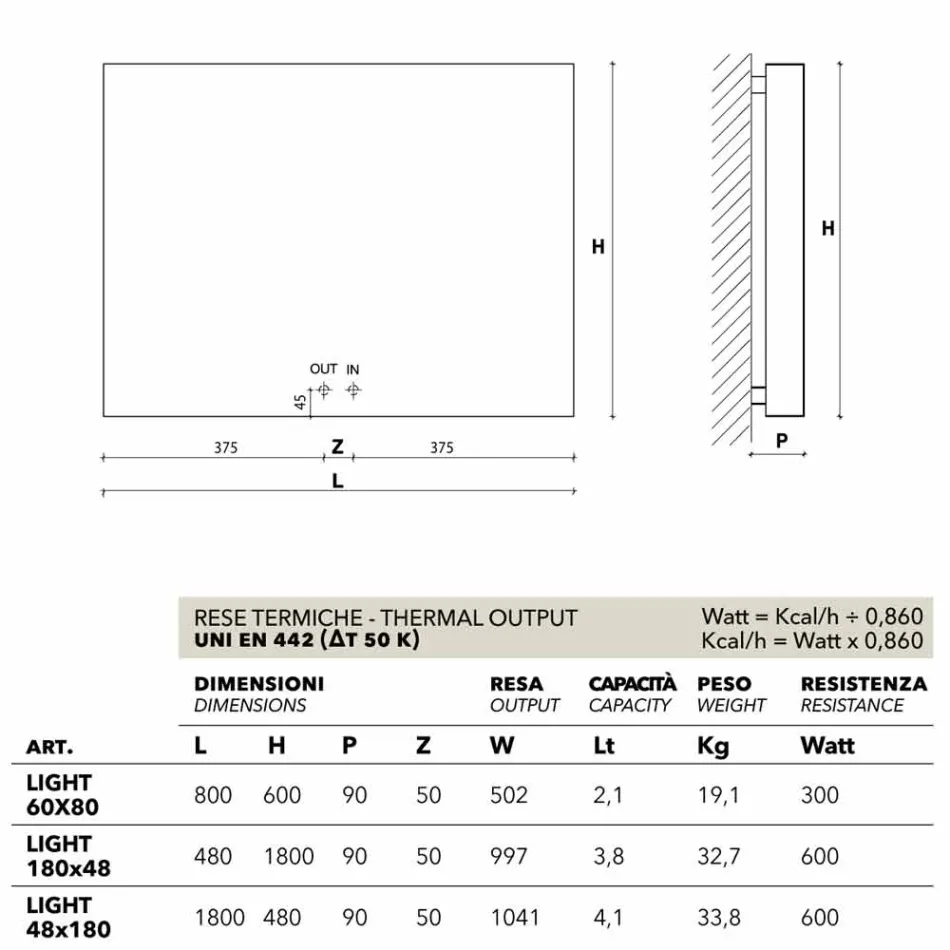 Termoarredo elettrico di design, cover in acciaio, Scirocco H Light Viadurini