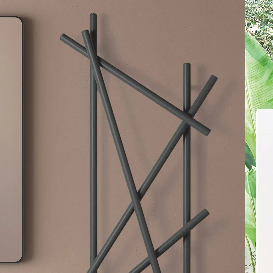 Termoarredo Elettrico in Acciaio con Tubi a Sezione Tonda Made in Italy - Random Viadurini