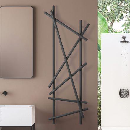 Termoarredo Elettrico in Acciaio con Tubi a Sezione Tonda Made in Italy - Random Viadurini