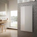 Termoarredo elettrico in vetro bianco di design Star, made in Italy